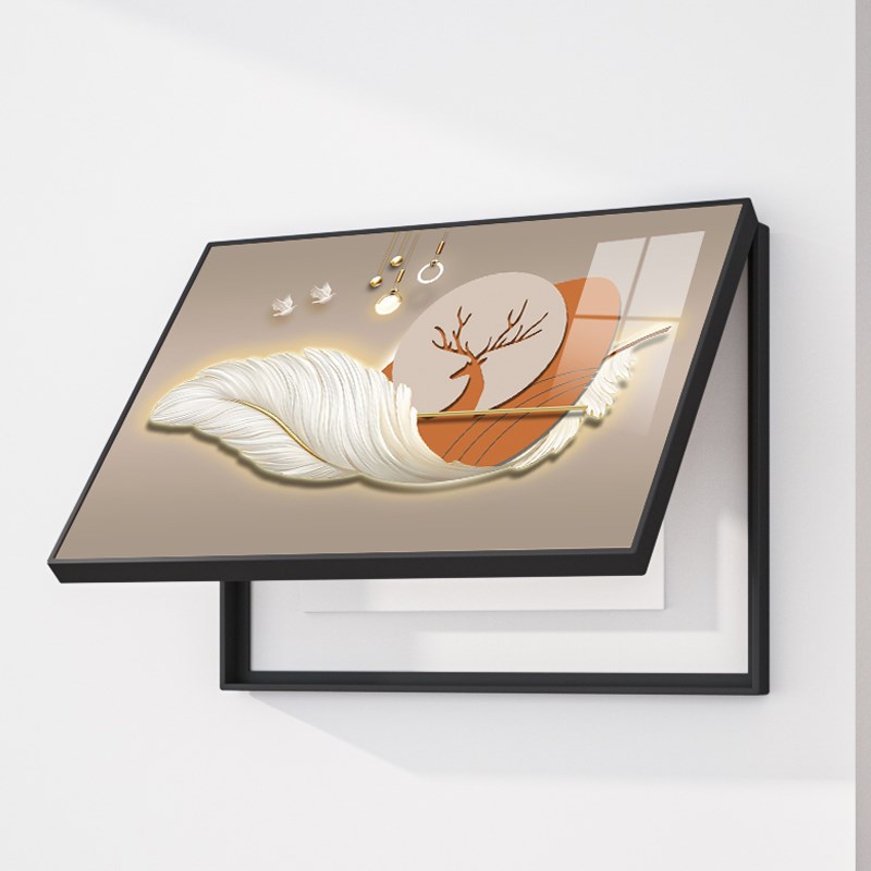 新款电表箱装饰画轻奢简约客厅挂画遮挡配电箱电闸开关壁画免打孔