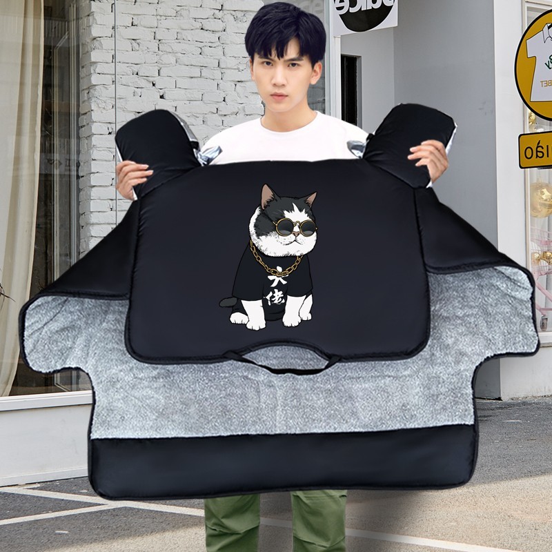 电瓶电动车冬季加绒加厚挡风被电车电动车天寒雨风罩