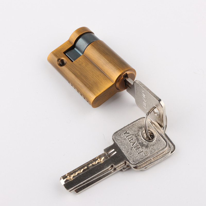 隐形门锁芯黑色单边锁芯半边半截短锁芯金色单面锁心S45mm古铜锁