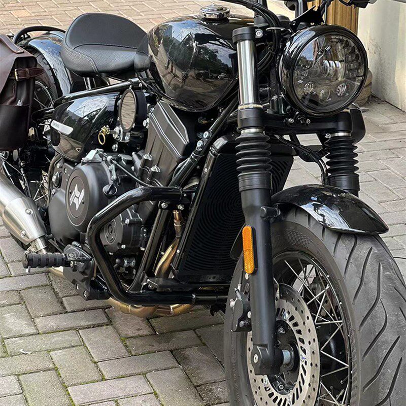 适用汉威雅痞500/B50改装加亮大灯FLED双光透镜圆灯7寸大灯总成