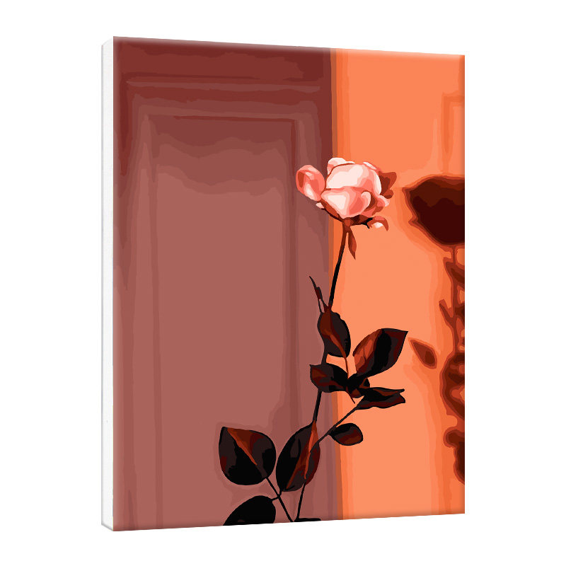 自油自画 数字油画diy卧室手绘手工填充填色解压花卉油彩画 花影