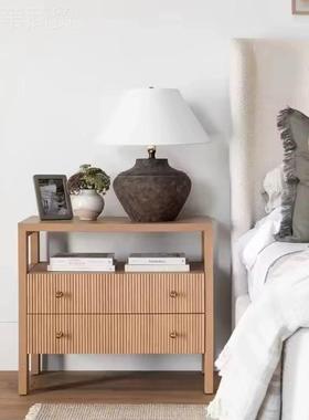 约实木五56820-c斗柜卧室简收纳柜北欧现代床边柜储物头置物柜床