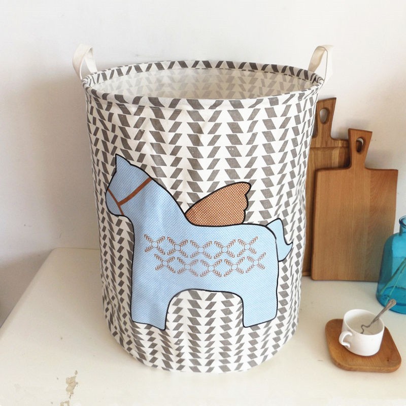 北欧家用大号布艺脏衣服篓玩具收纳桶棉麻脏衣篮可折叠防水收纳筐