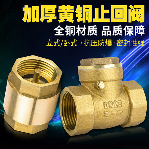 全铜卧式止回阀 黄铜单向逆止阀 DN50至4寸 和洛宝铜业制造