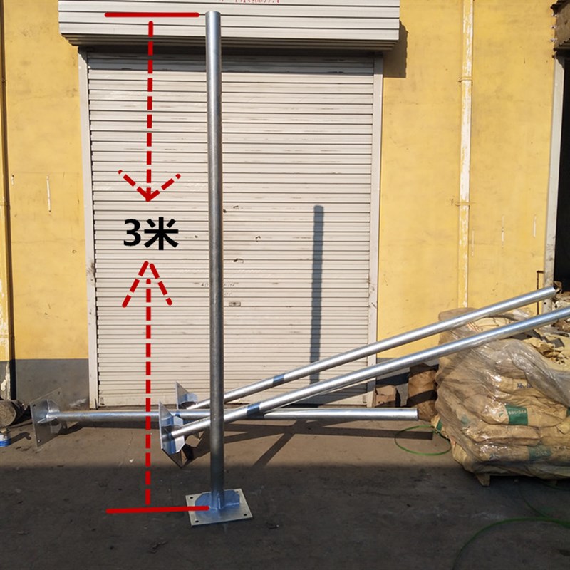 三角标志牌立杆新农村路标杆公路镀锌圆管立杆交通指示牌立柱