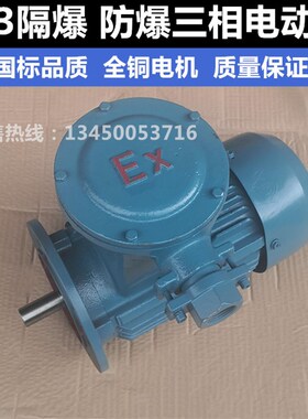 YB3防爆三相异步电动机0.37/0.75/~15KW380V国标全铜立式隔爆电机