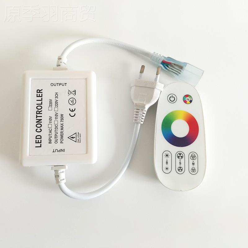 220v压8面板触摸遥控rg6b高七KY-RF9TC彩制器霓控虹灯灯带led调光