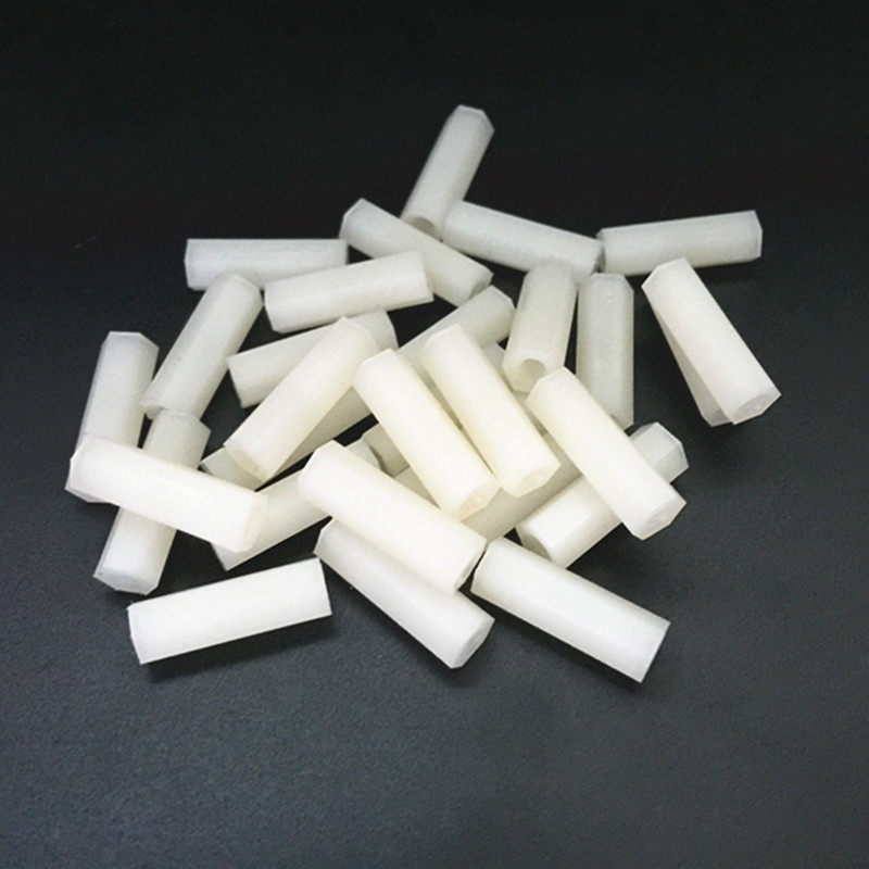 M2 M2.5 M3 M4白色六角尼龙柱 黑色平头双通尼龙柱 塑料隔离柱