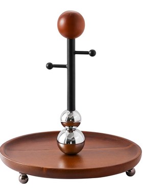 OY玄关入户钥匙收纳架胡桃木首饰挂架香水收纳托盘桌面装饰品摆件