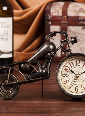 铁艺摆件 室内装饰品摆设创意摆饰 家居艺术品书房台钟