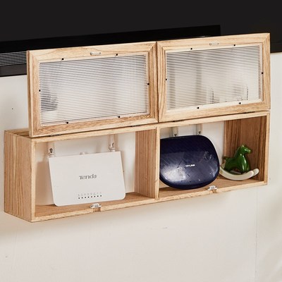 机顶盒光猫无线wifi路由器收纳盒免打孔插座遮挡遮丑壁挂式置物架