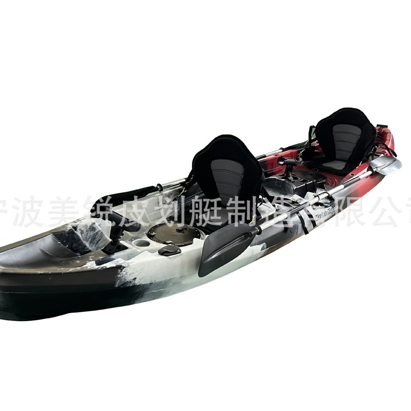 单人平台舟皮划艇独木舟塑料船双人皮划艇三人艇滚塑平台舟钓鱼船