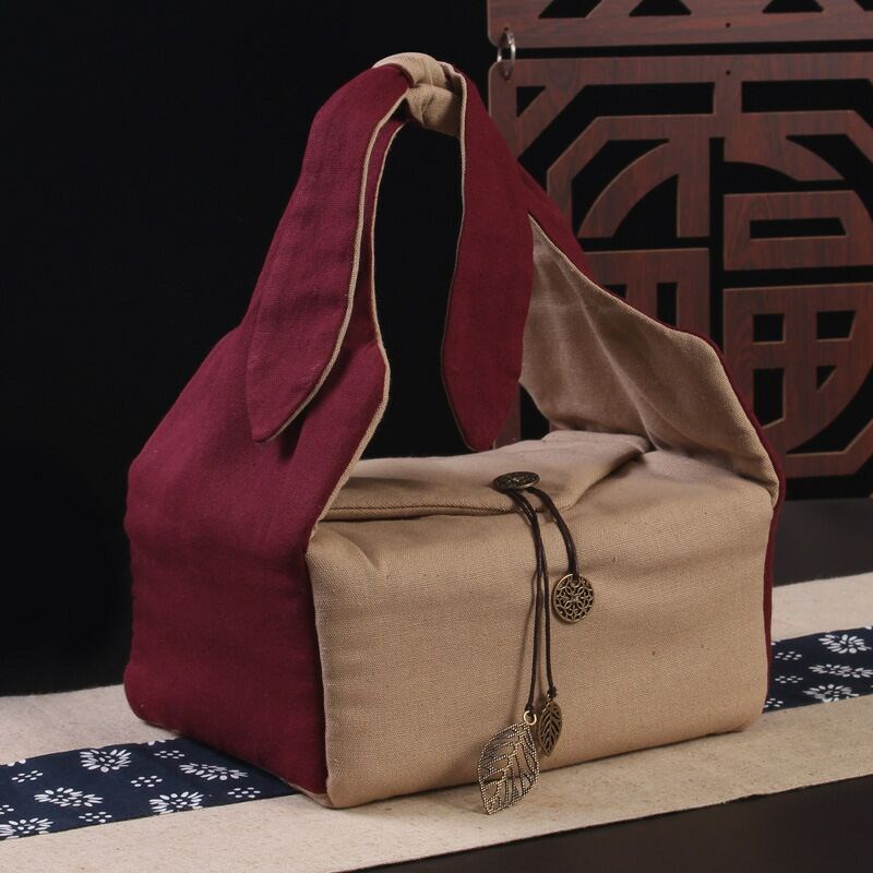 便携旅行茶具套装收纳包一壶六杯手提布袋定制棉麻包