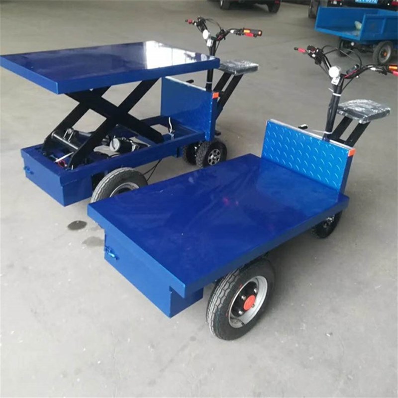 小型电动搬运工具车三轮四轮平板货运车电动手推平板车