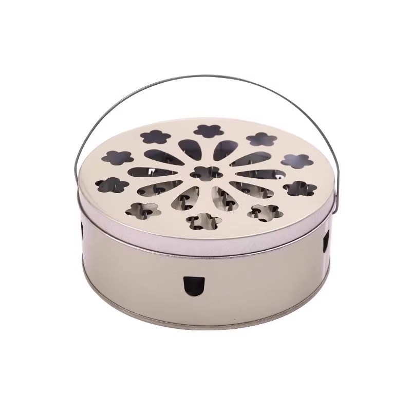 蚊香盘托盘家用带盖接灰盘支架防火防烫创意香炉户外不锈钢蚊香盒