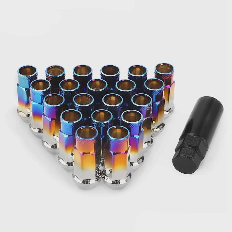 热销现货供应汽车配件改装轮毂螺母螺帽轮圈螺丝加长通孔高硬度LM