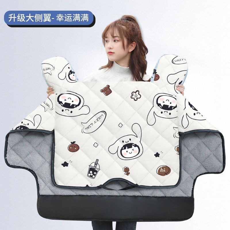 新疆西藏电动车挡风被冬季新A款加绒加厚防水防寒卡通电瓶摩托