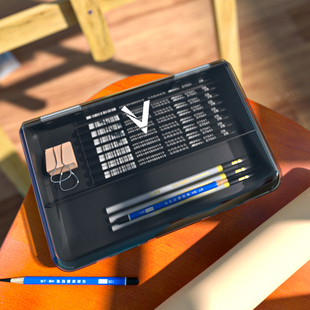 大V素描铅笔盒美术生专用DAV素描铅笔收纳盒透明文具盒画笔绘画用