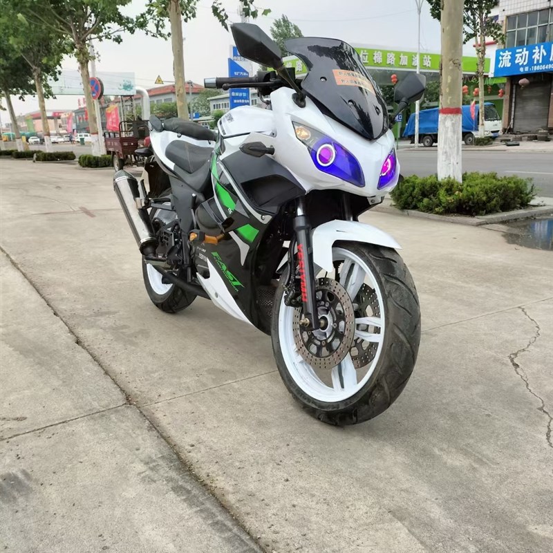国四R35摩托车跑车400CC双缸水冷地平线重机车公路X趴赛整车二手