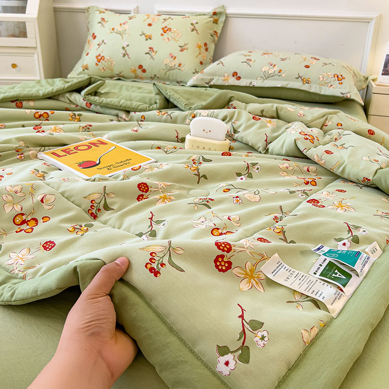 A类双层纱空调被夏凉被夏季薄被子双人夏天可机水洗夏被芯春秋被