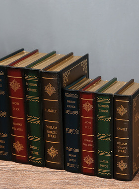 欧式复古收纳道具假书办公室装饰摆件 样板间仿真书  木质首饰盒