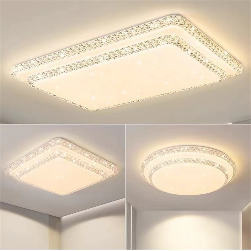 客厅灯2023年新款LED吸顶灯水晶灯具现代简约大气轻奢风大厅主灯