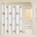 卫生间浴帘防水涤纶布防霉免打孔套装 浴室门帘窗帘洗澡干湿分离