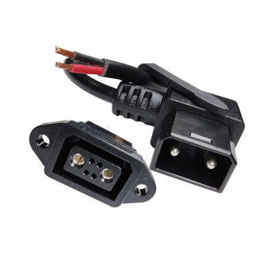 绿源新款博力电动车器插头充电口座转换接头星恒天能超威新国标