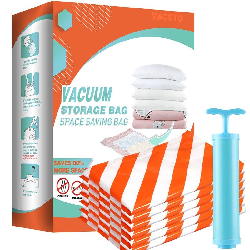 真空压缩袋装被子家用衣物包装收纳袋抽空气袋子六件礼盒装加手泵