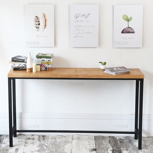 简约现代吧台桌铁艺靠墙高脚桌椅组合家用客厅玄关桌隔断长条桌子