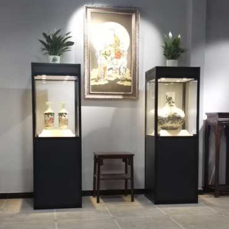 古董展示柜透明玻璃展柜陈列柜展览柜收藏文物玉器古玩博物馆展柜
