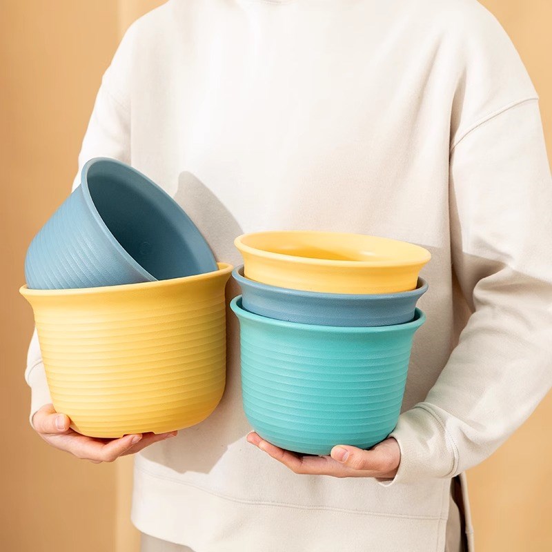 简约花盆树脂仿陶瓷花卉绿植多肉室内外阳台桌面塑料加厚耐用花盆