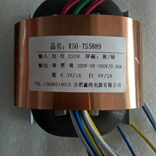R50电子管前级胆前级变压器双300V6.3V8V 60W 定做R型变压器 R牛