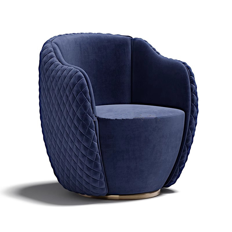 港式轻奢皮艺沙发椅会客接待椅设计别墅客厅接待单人椅休闲椅