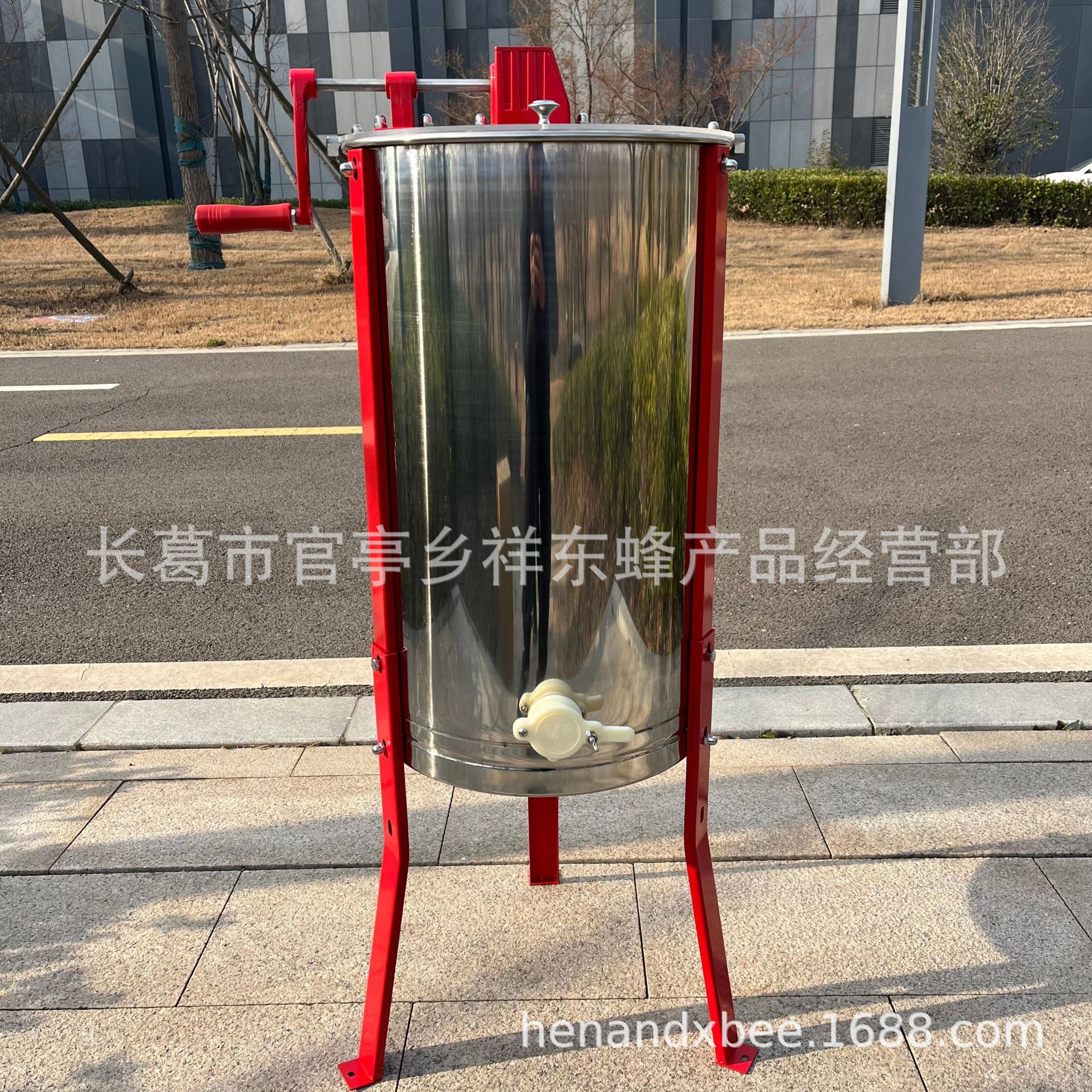 现货供应手动3框支架不锈钢摇蜜机带流蜜口两框封闭齿商用
