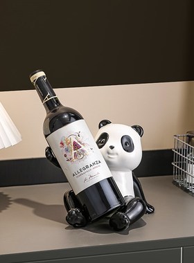 熊猫酒架陶瓷装饰品o客厅电视酒柜装饰乔迁礼品家居创意陈设