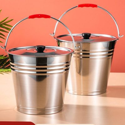 加厚耐用不锈钢桶小水桶圆桶钓鱼铁桶多用手提装鱼桶打水家用提桶