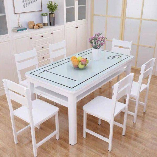 餐桌家用长方形小户型双层多功能钢化玻璃简易餐桌餐厅饭桌椅组合,住宅家具,玻璃餐桌,淘宝优惠券,粉丝福利购,淘宝优惠卷