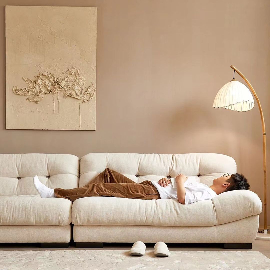 baxter云朵沙发布艺小户型意式客厅现代简约北欧懒人羽绒奶油风