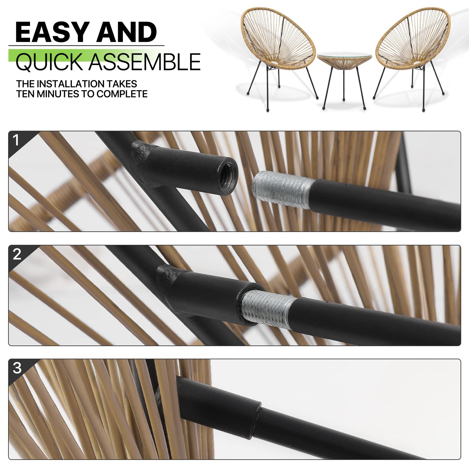 简约藤椅PE藤编椅编藤椅花园阳台庭院三件套沙发组合套装