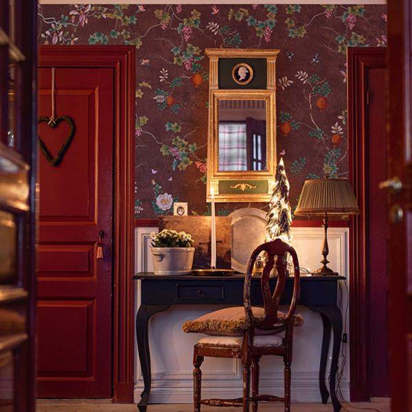 法式复古餐厅卧室壁纸壁画定制无纺布墙纸中式花鸟墙布电视背景墙