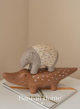 创意树脂动物摆件博古架覆古客厅玄关酒柜摆设家居饰品工艺品装饰