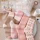 秋冬款 纯色潮款 加厚保暖花纹中筒袜加绒厚袜子女毛圈冬天高筒长袜