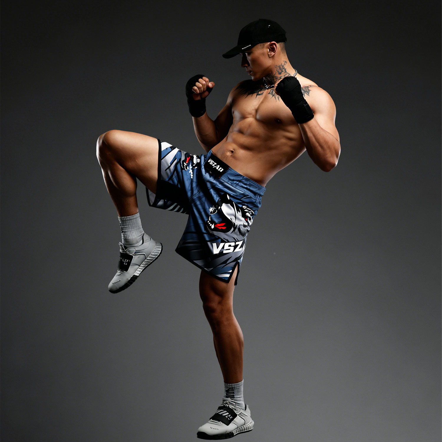 VSZAP双狼条纹运动短裤男健身房训练速干透气耐磨个性印花五分裤,男装,短裤,淘宝优惠券,粉丝福利购,淘宝优惠卷