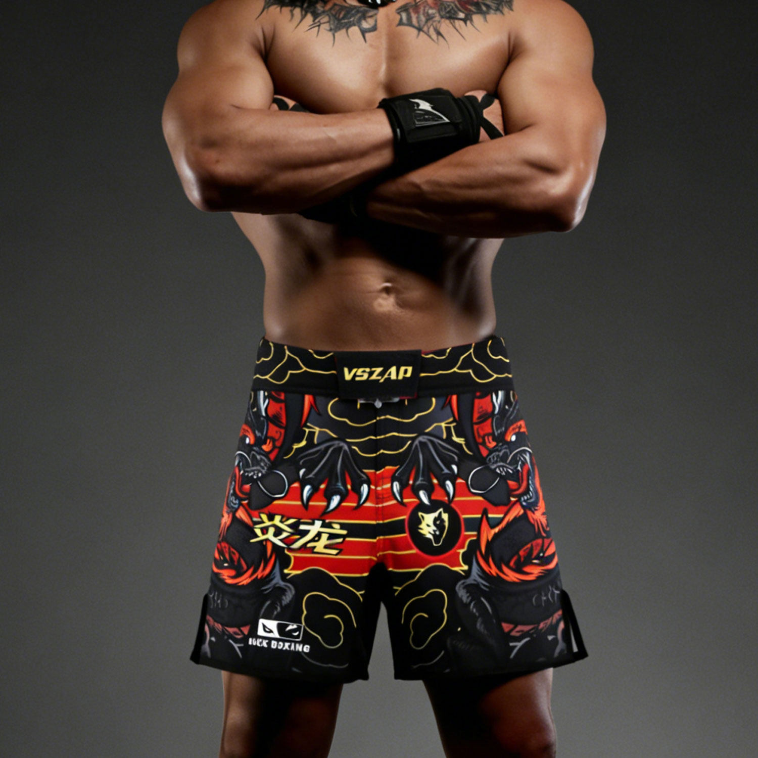 VSZAP恶魔龙纹运动短裤男速干训练耐磨健身五分裤户外休闲正品裤,男装,短裤,淘宝优惠券,粉丝福利购,淘宝优惠卷