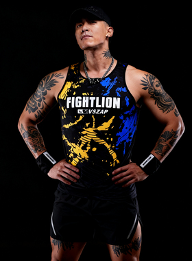 VSZAP质感醒狮三件套短袖背心速干弹力健身套装长袖运动紧身衣