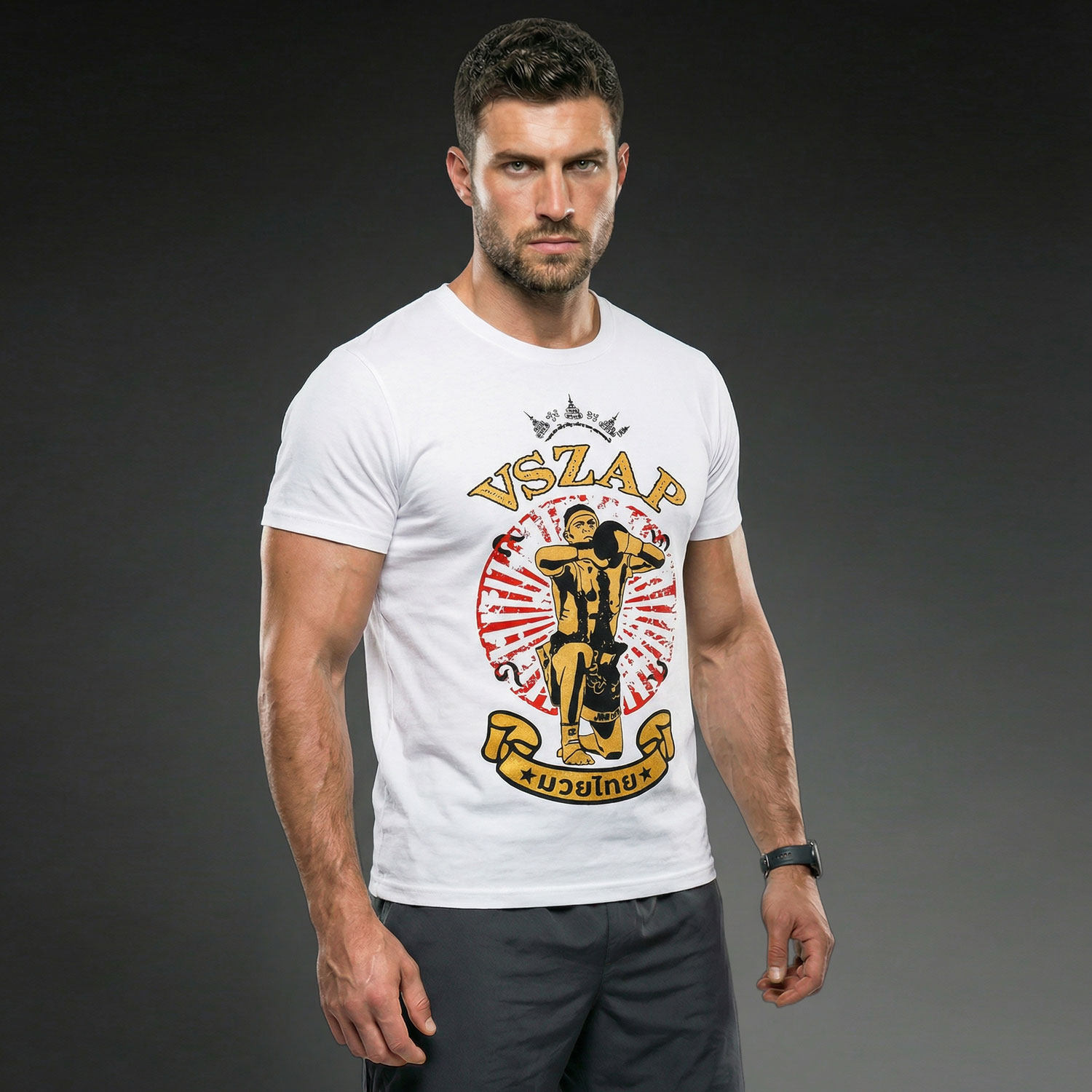 VSZAP男士健身训练纯棉T恤跑步休闲潮流上衣春夏质感大码美式短袖