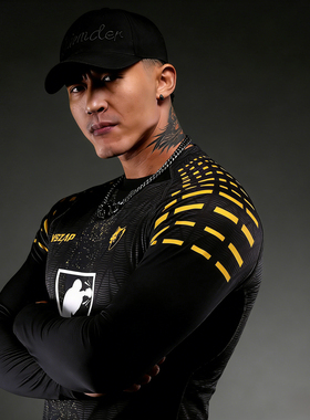 VSZAP秋冬运动健身速干长袖卫衣男黑色紧身衣潮牌美式个性版型