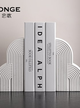 现代简约黑白创意书档摆件家居饰品E客厅电视柜书房酒柜高级感装