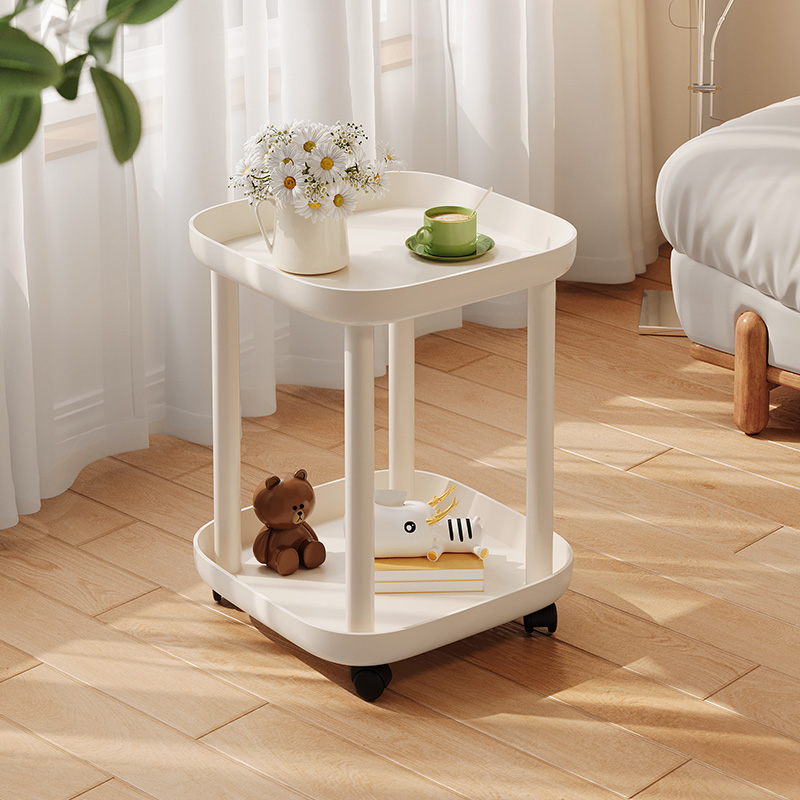 移动边几轻奢高级感客厅可移动茶几现代简约小推车床W头置物架边